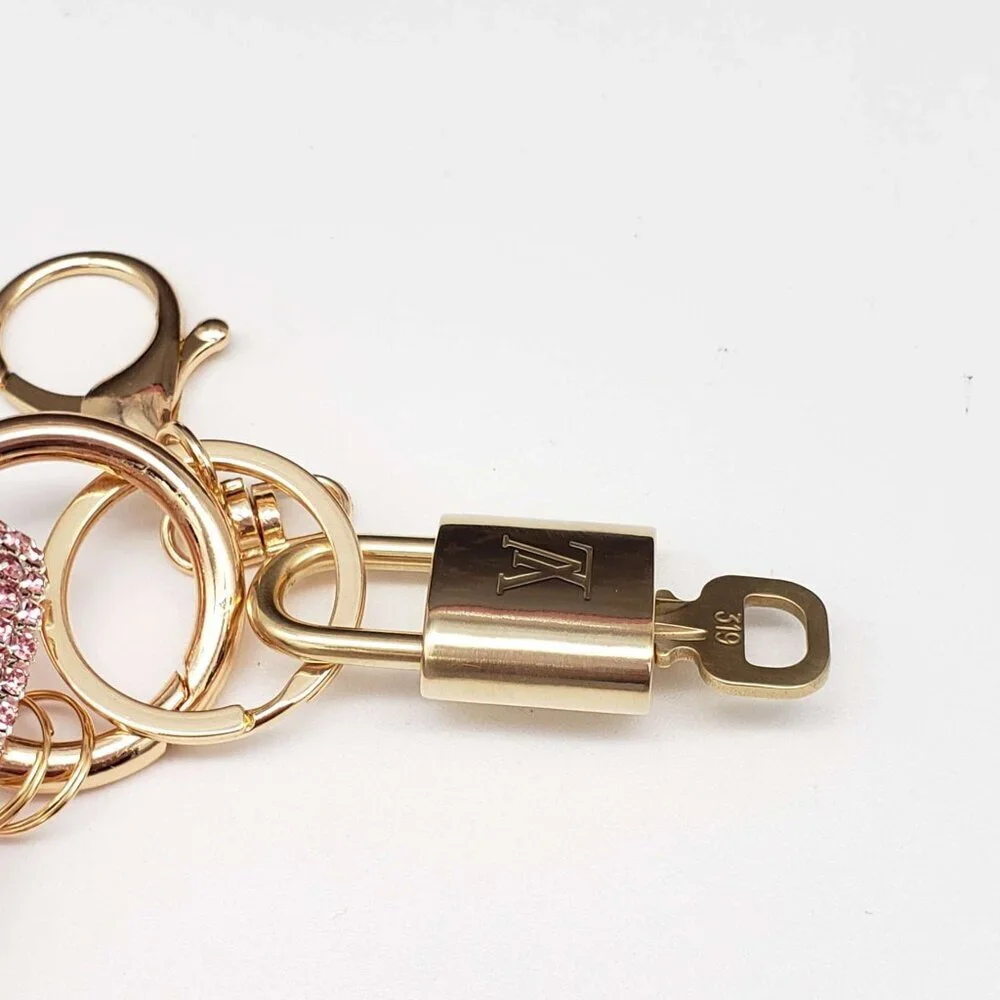 Authentic Louis Vuitton Gold Lock 🔒 Keychain Bag Unbranded Hello Kitty Charm LV